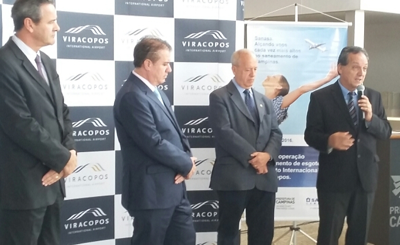 Rossini representa Câmara na cerimônia que marca o início do tratamento de esgoto do Aeroporto de Viracopos