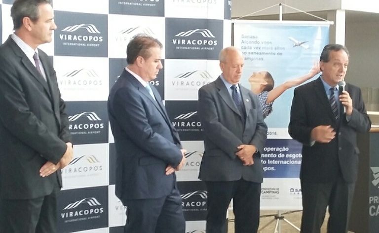 Rossini representa Câmara na cerimônia que marca o início do tratamento de esgoto do Aeroporto de Viracopos