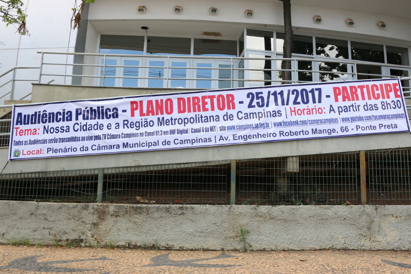 Na manhã deste sábado (25), Câmara realiza a penúltima Audiência Pública do Plano Diretor Estratégico: foco é a cidade e a Região Metropolitana de Campinas