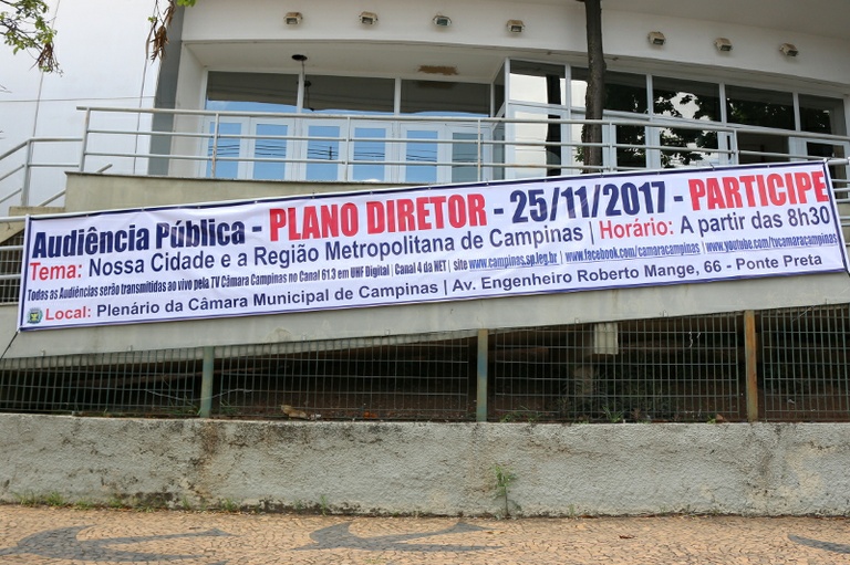 Na manhã deste sábado (25), Câmara realiza a penúltima Audiência Pública do Plano Diretor Estratégico: foco é a cidade e a Região Metropolitana de Campinas