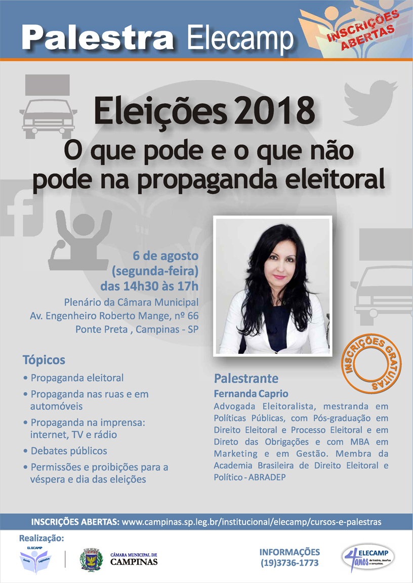 Câmara abriga palestra com o tema “Pode e não pode na propaganda eleitoral”