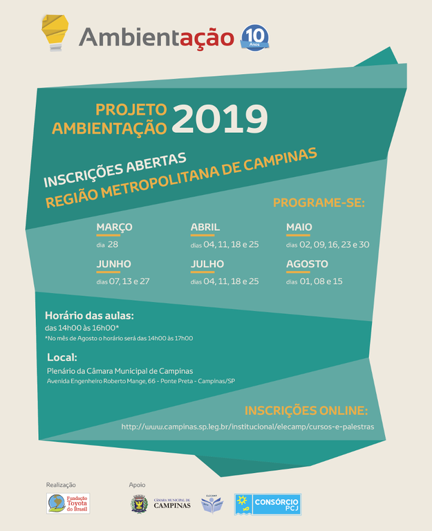 Elecamp abre inscrições para curso "Projeto Ambientação 2019"
