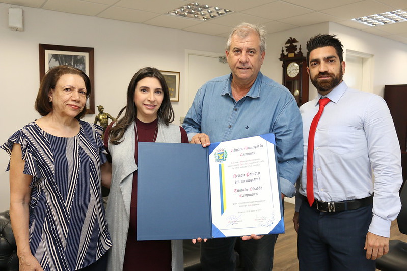 Marcos Bernardelli entrega Título de Cidadão Campineiro ‘in memorian’ a Nelson Paviotti