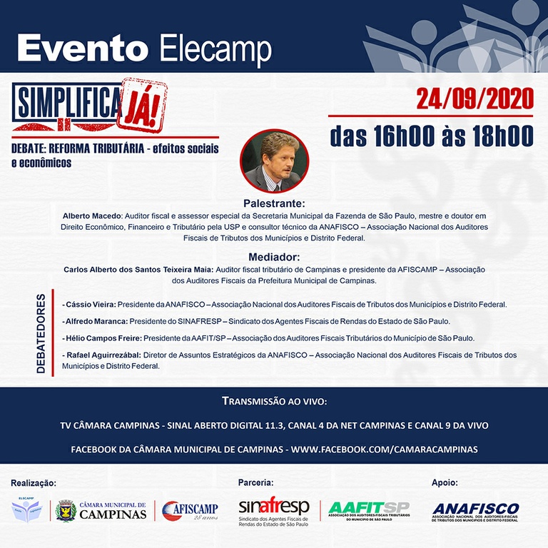 Elecamp promove o debate 'Simplifica Já' sobre os efeitos sociais e econômicos da Reforma Tributária