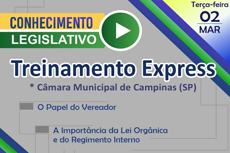 Papel do vereador, importância da Lei Orgânica, Regimento Interno: Elecamp promove o curso “Conhecimento Legislativo - Treinamento Express” no próximo dia 2 de março
