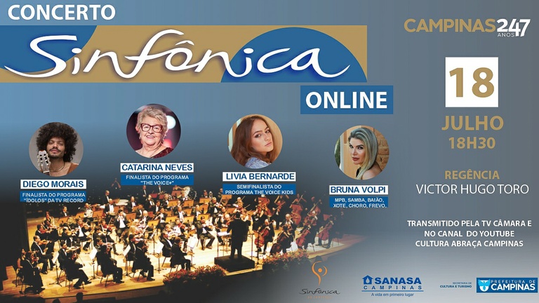 TV Câmara transmite neste domingo (18) concerto especial da Orquestra Sinfônica em homenagem aos 247 anos de Campinas