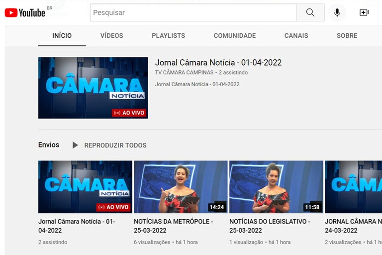 Ato normatiza retransmissões via youtube da TV Câmara, cujo canal na plataforma foi reestabelecido nesta sexta (1º)