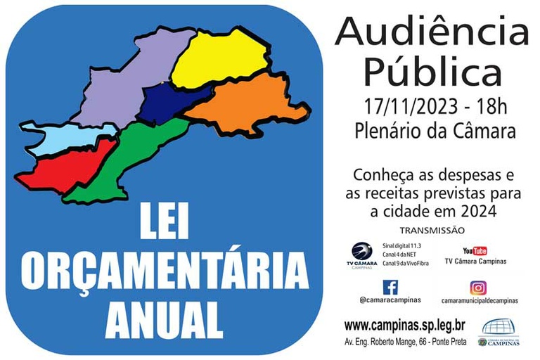 Quer conferir o Projeto de Lei do Orçamento de Campinas para 2024? É só clicar no link aqui nesta página