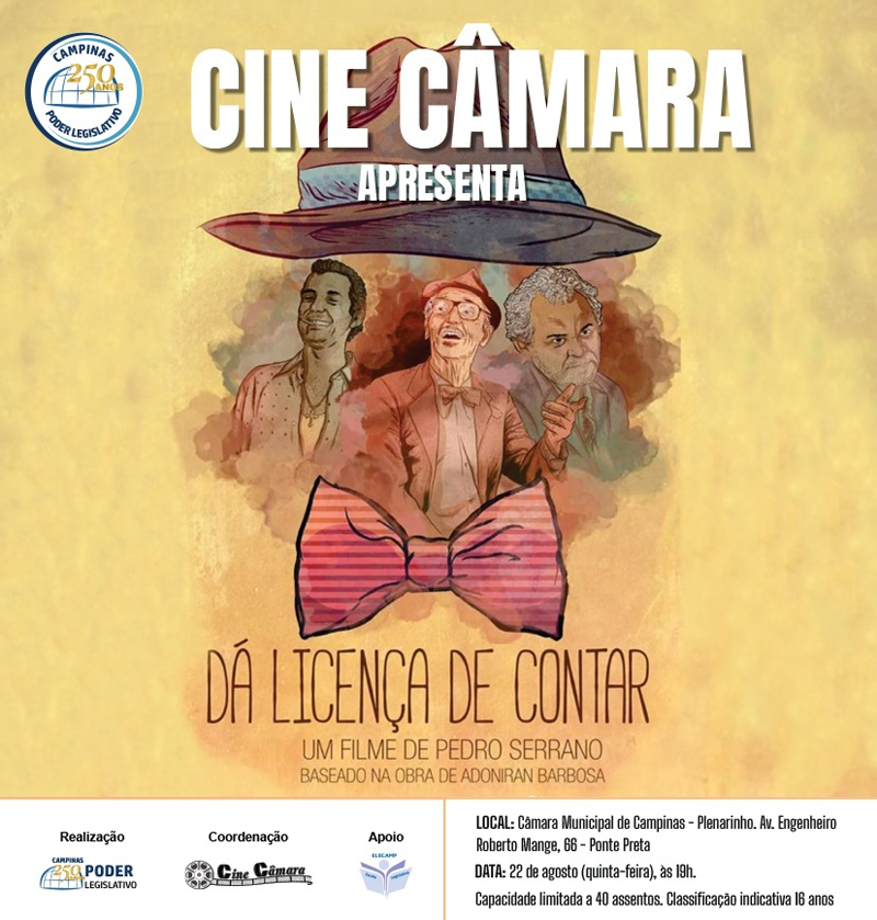 Dá licença de contar: Cine Câmara exibe curta sobre Adoniran Barbosa; artista completaria 112 anos neste mês de agosto