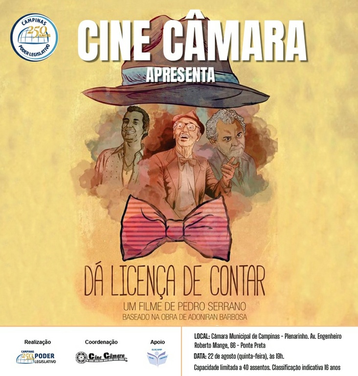Dá licença de contar: Cine Câmara exibe curta sobre Adoniran Barbosa; artista completaria 112 anos neste mês de agosto