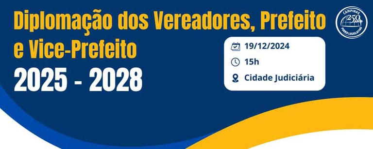 Ao vivo na TV Câmara: Justiça Eleitoral diploma vereadores da Legislatura 2025-2028 nesta quinta (19)