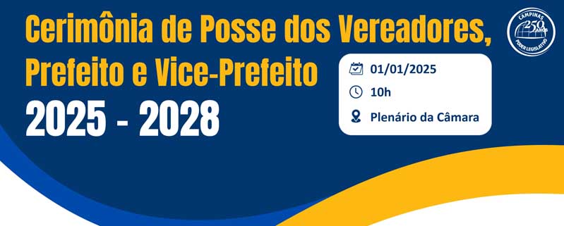 Em cerimônia na manhã de 1º de janeiro de 2025, vereadores eleitos assumem as 33 cadeiras da Câmara e dão posse a prefeito e vice; eleição da Mesa Diretora ocorre na sequência