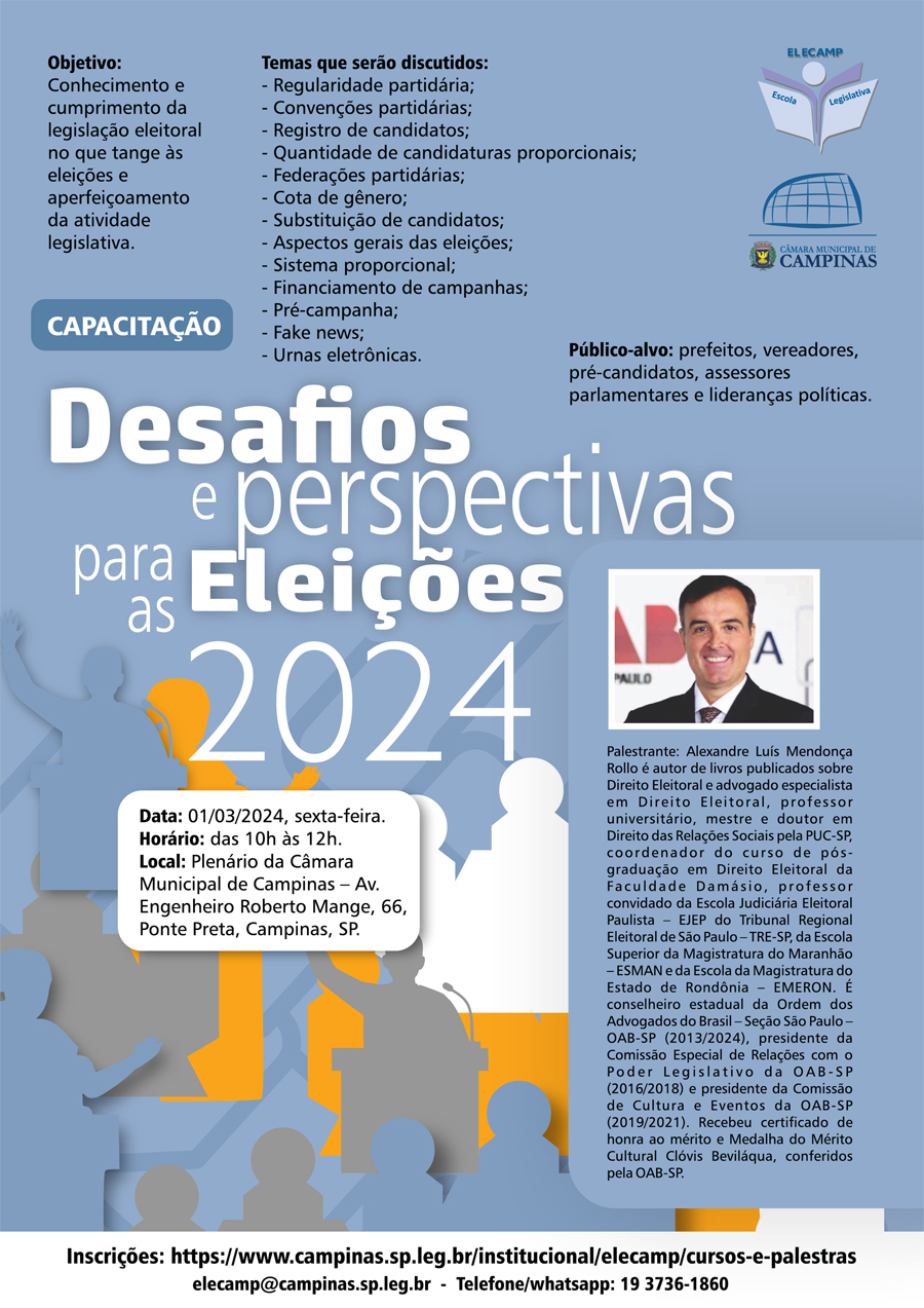 Elecamp promove palestra sobre perspectivas para as Eleições 2024