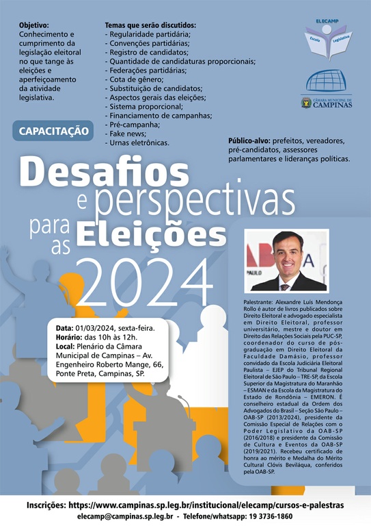 Elecamp promove palestra sobre perspectivas para as Eleições 2024