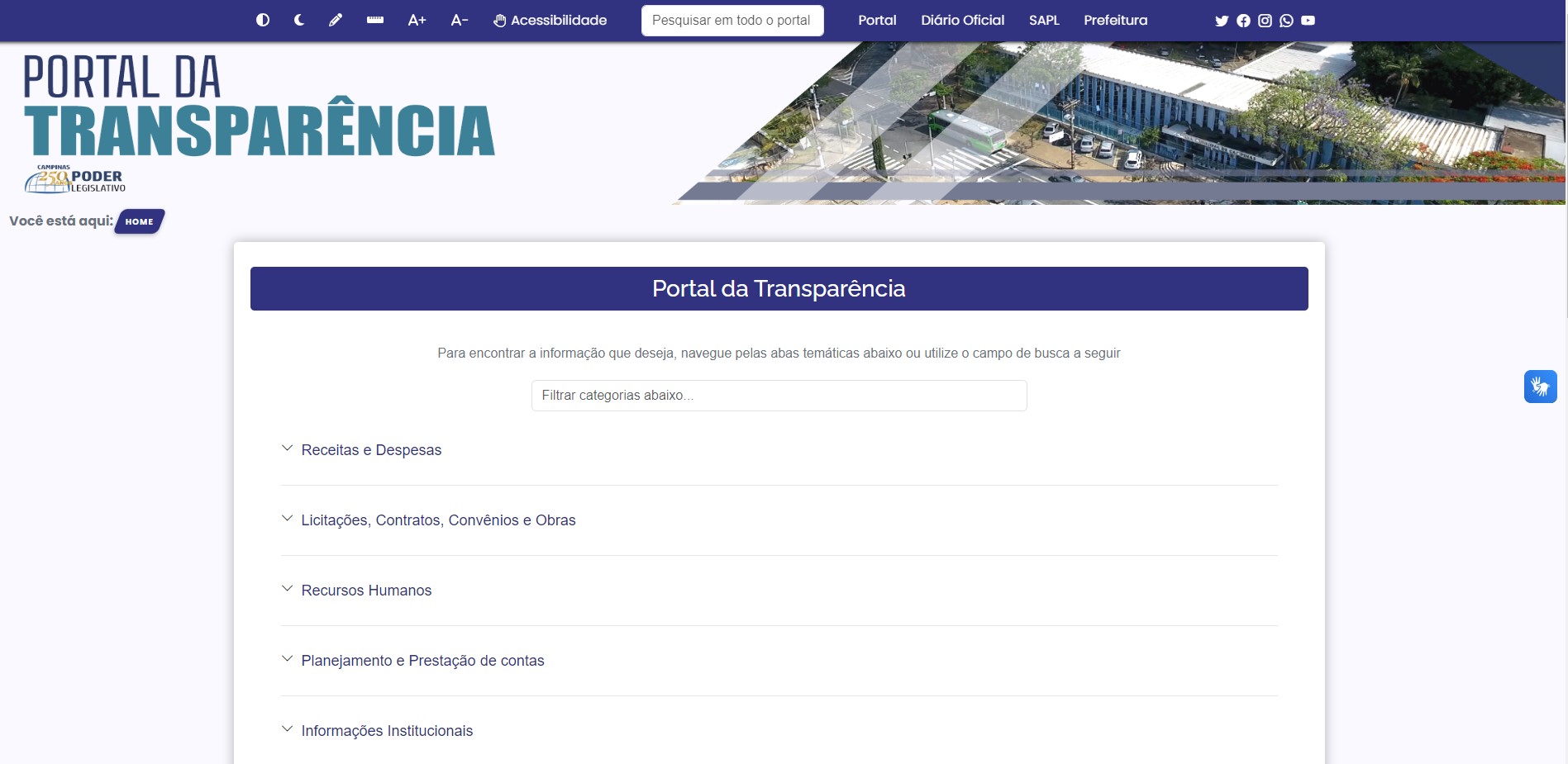 Câmara aprimora processos e apresenta avanços no Portal da Transparência; novo formato facilita a navegação no site e acesso às informações