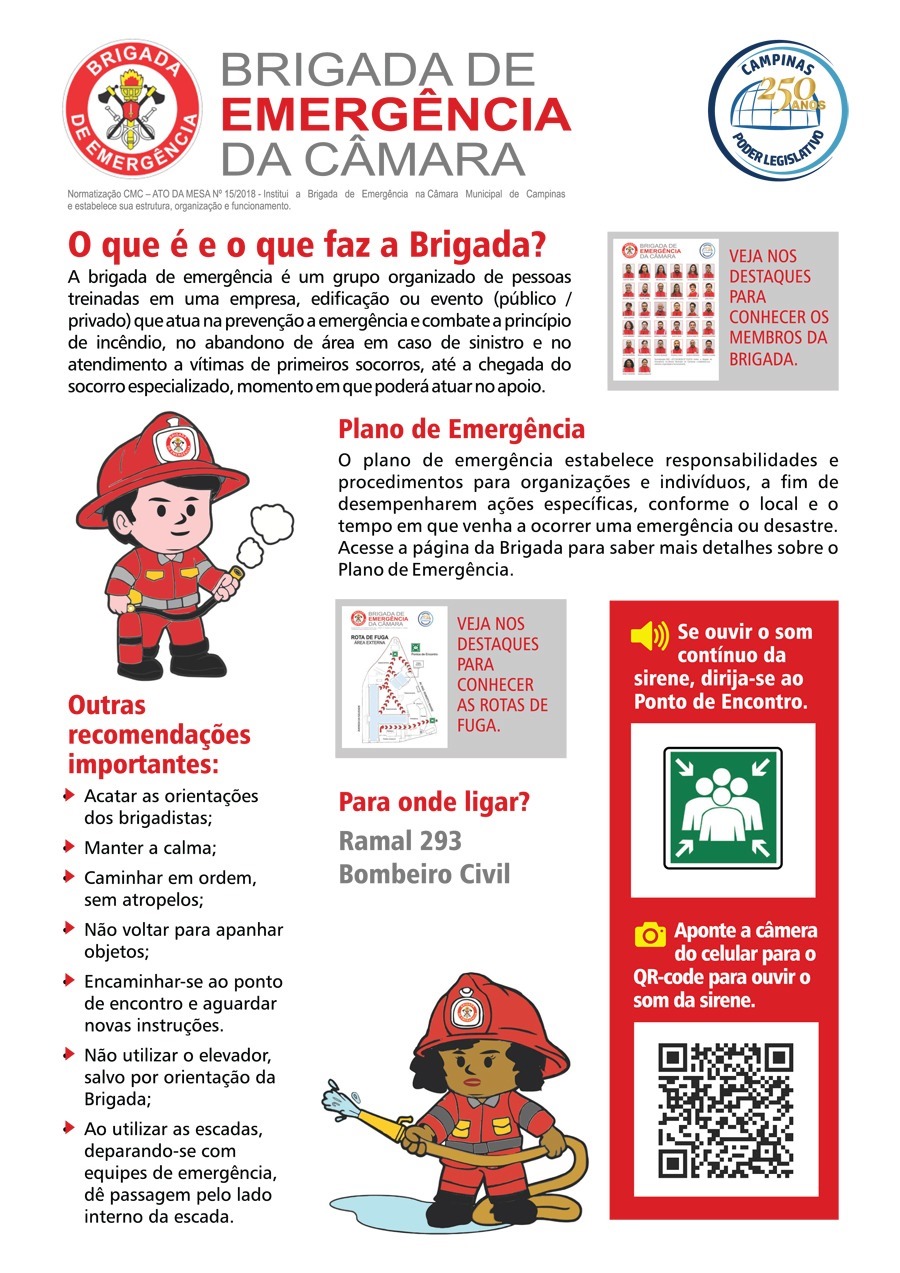 Câmara consolida Brigada de Emergência com exercício de situação de incêndio na sede do Legislativo