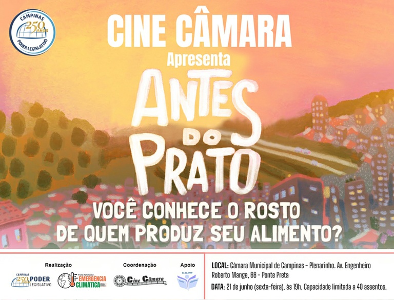 Cine Câmara exibe o documentário ‘Antes do Prato’, sobre agroecologia