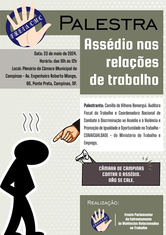 Câmara traz auditora fiscal do Trabalho para debater o assédio nas relações do trabalho