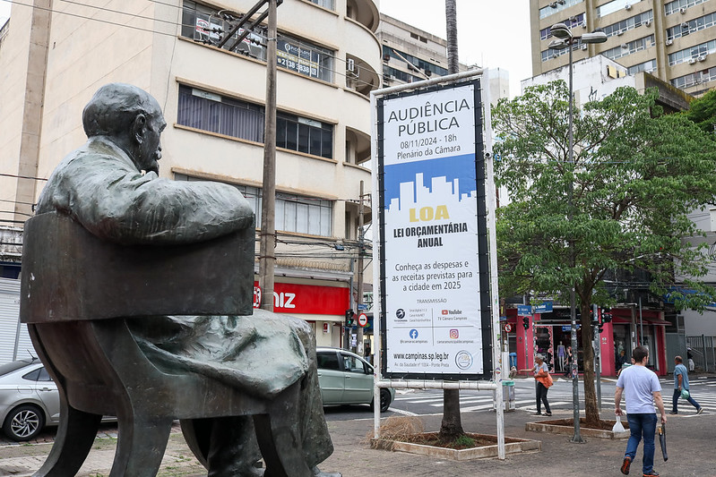 Entrada para Audiência Pública desta sexta (8), que debate o Projeto de Lei que estabelece Orçamento no valor de R$ 10,8 bilhões para Campinas em 2025, se inicia às 17 horas