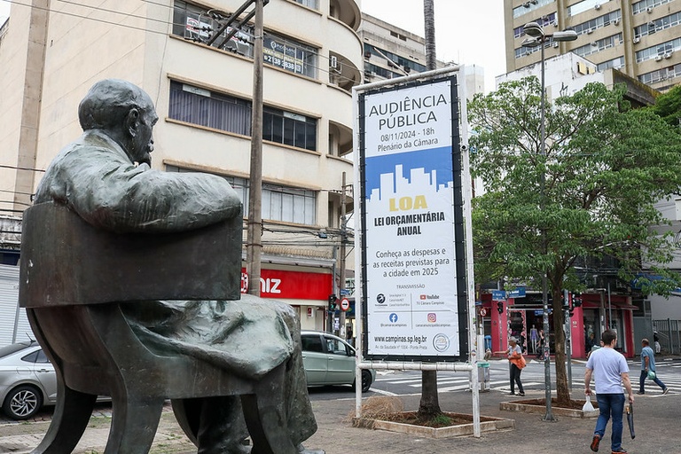 Entrada para Audiência Pública desta sexta (8), que debate o Projeto de Lei que estabelece Orçamento no valor de R$ 10,8 bilhões para Campinas em 2025, se inicia às 17 horas