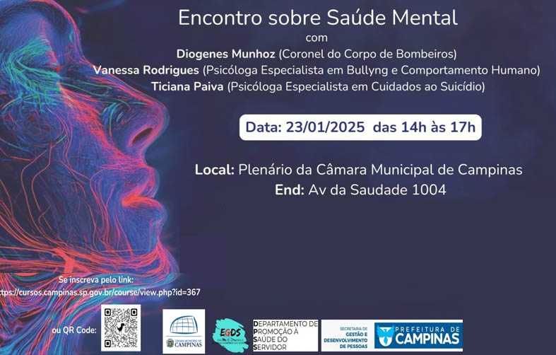 Com apoio da Elecamp, Câmara sedia palestras sobre saúde mental