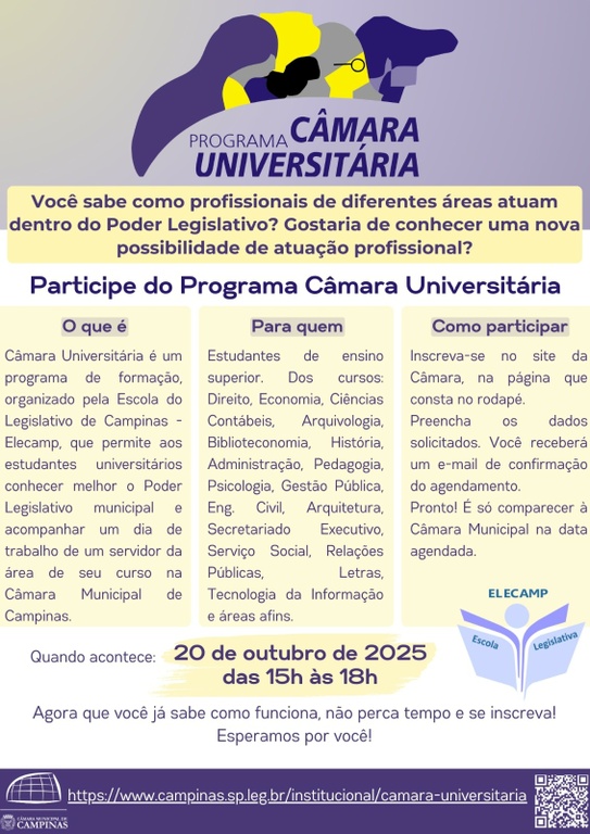 Câmara Universitária recebe estudantes de seis faculdades nesta segunda (20)