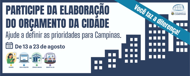 Sua participação é fundamental para indicar as prioridades dos investimentos públicos para 2027