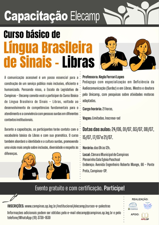 Câmara promove Curso Básico de Libras para incentivar a inclusão