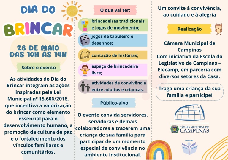 Câmara promove Dia do Brincar para filhos de servidores e terceirizados