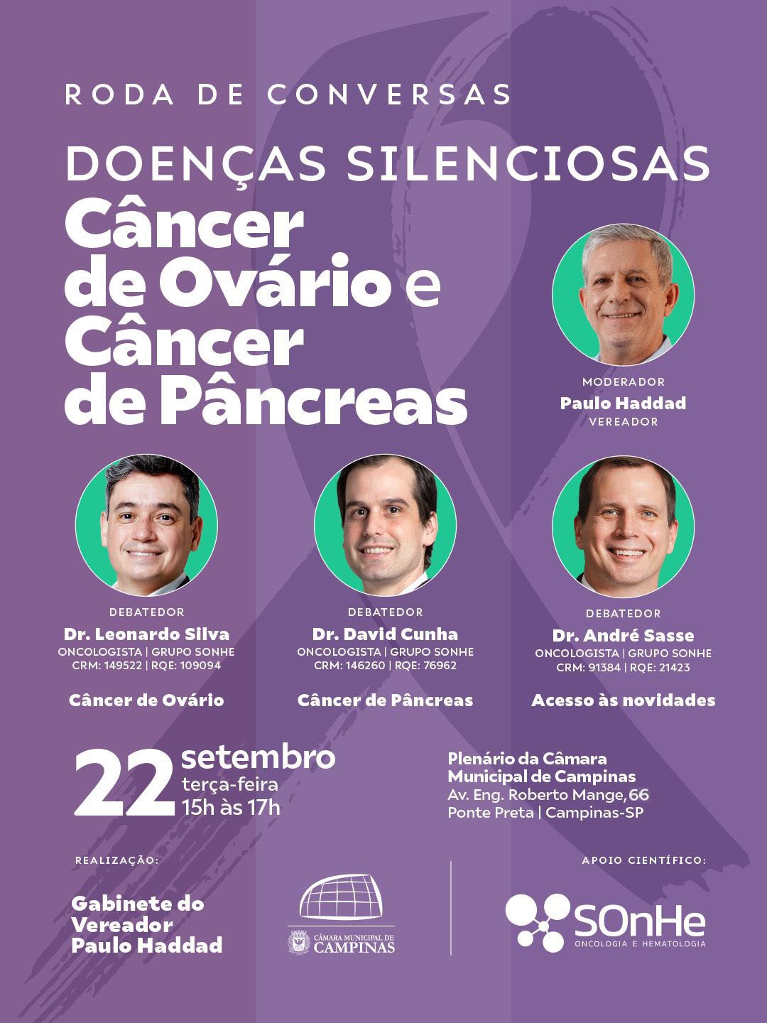 Câmara sedia roda de conversa ‘Doenças Silenciosas’, sobre o câncer de ovário e o de pâncreas