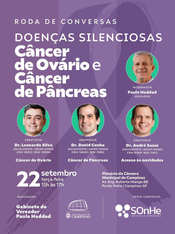 Câmara sedia roda de conversa ‘Doenças Silenciosas’, sobre o câncer de ovário e o de pâncreas