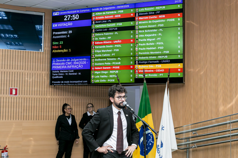 Plenário decide pela cassação do mandato do vereador Vini Oliveira