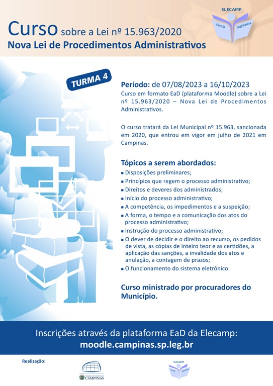 7/08 a 16/10 - Nova Lei de Procedimentos Administrativos - Turma 4
