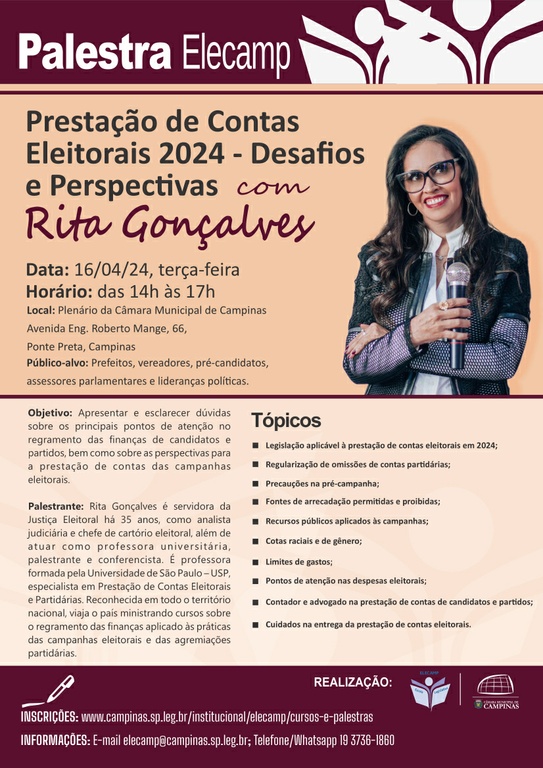 16/04 - Prestação de contas eleitorais 2024 – Desafios e perspectivas