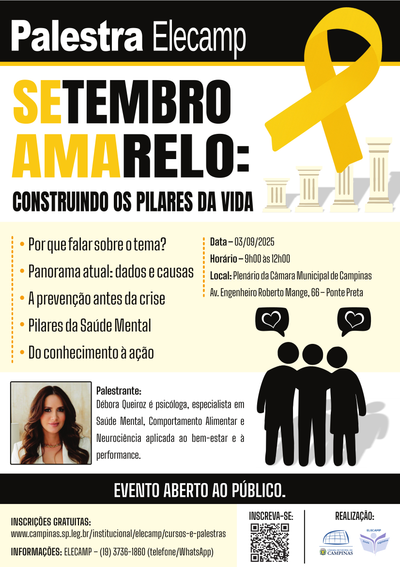 3/09 - Palestra Setembro Amarelo: Construindo os pilares da Vida