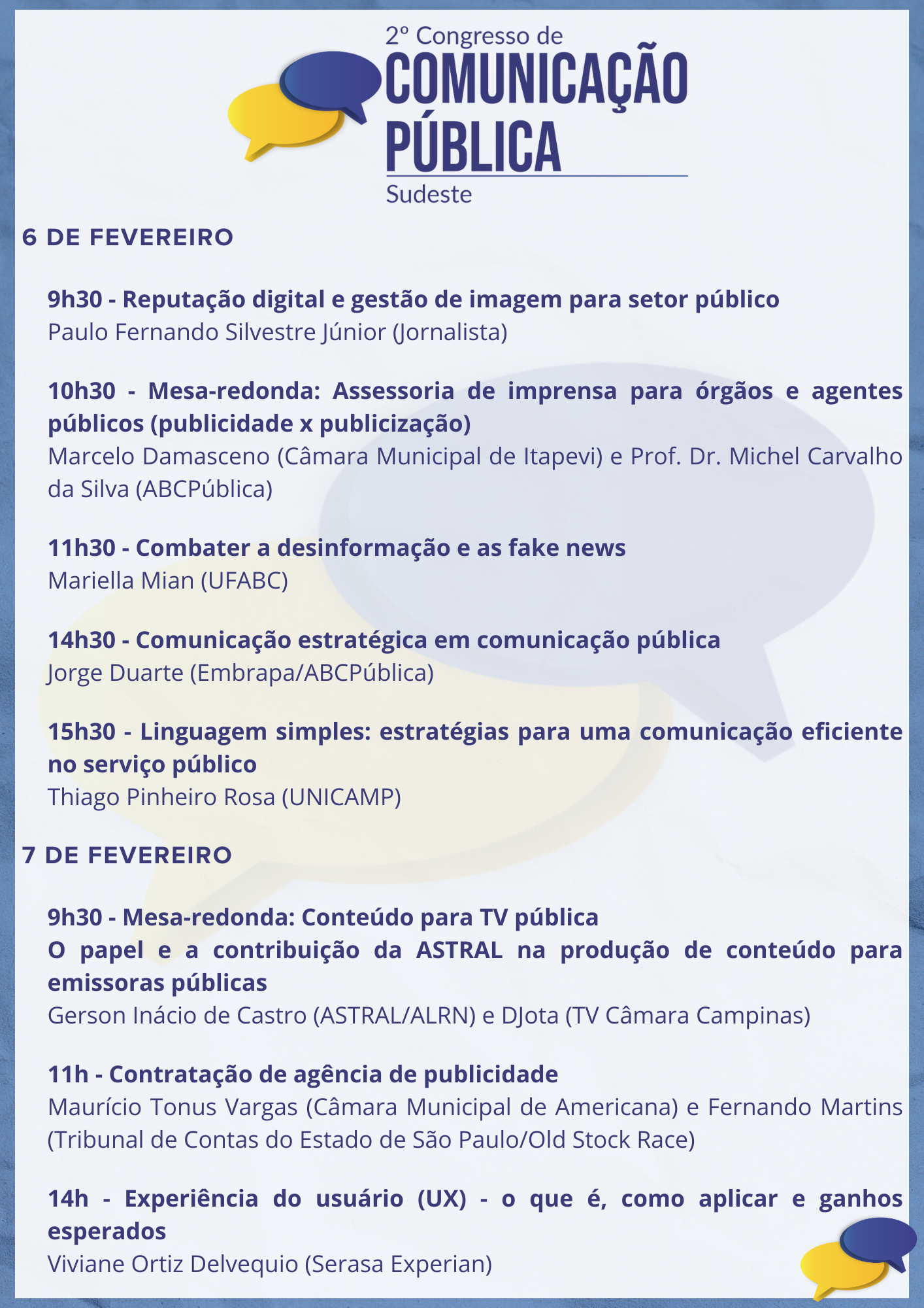 6 e 7/02 - 2º Congresso de Comunicação Pública do Sudeste