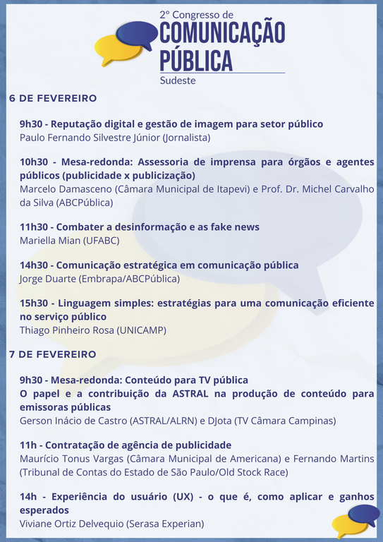 6 e 7/02 - 2º Congresso de Comunicação Pública do Sudeste